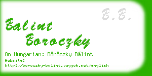 balint boroczky business card